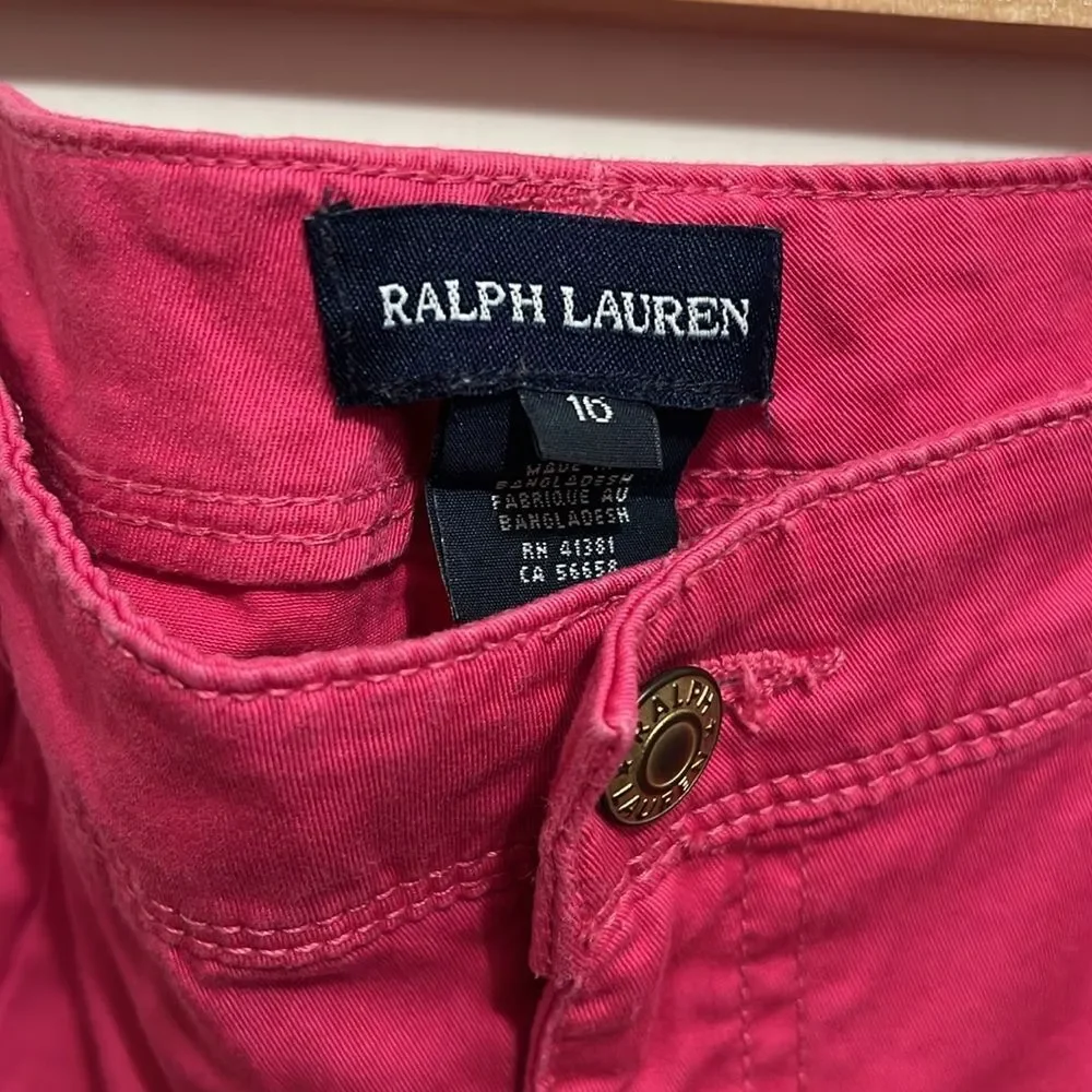 New w/o Tags- Girls 16 Ralph Lauren hot pink 98% cotton chinos perfect!